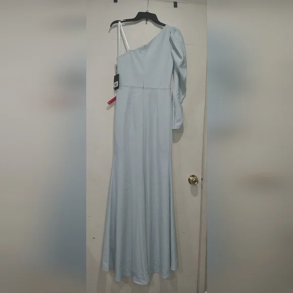Mac Duggal Light Blue One Shoulder Dress - Picture 5 of 16